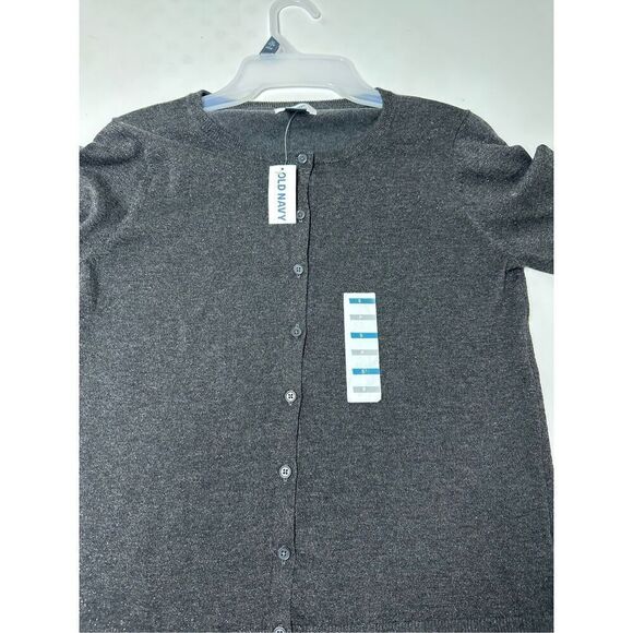 NWT Old Navy Classic Grey Silver Crew Neck Basic Cardigan Sweater Size SP - Picture 8 of 10